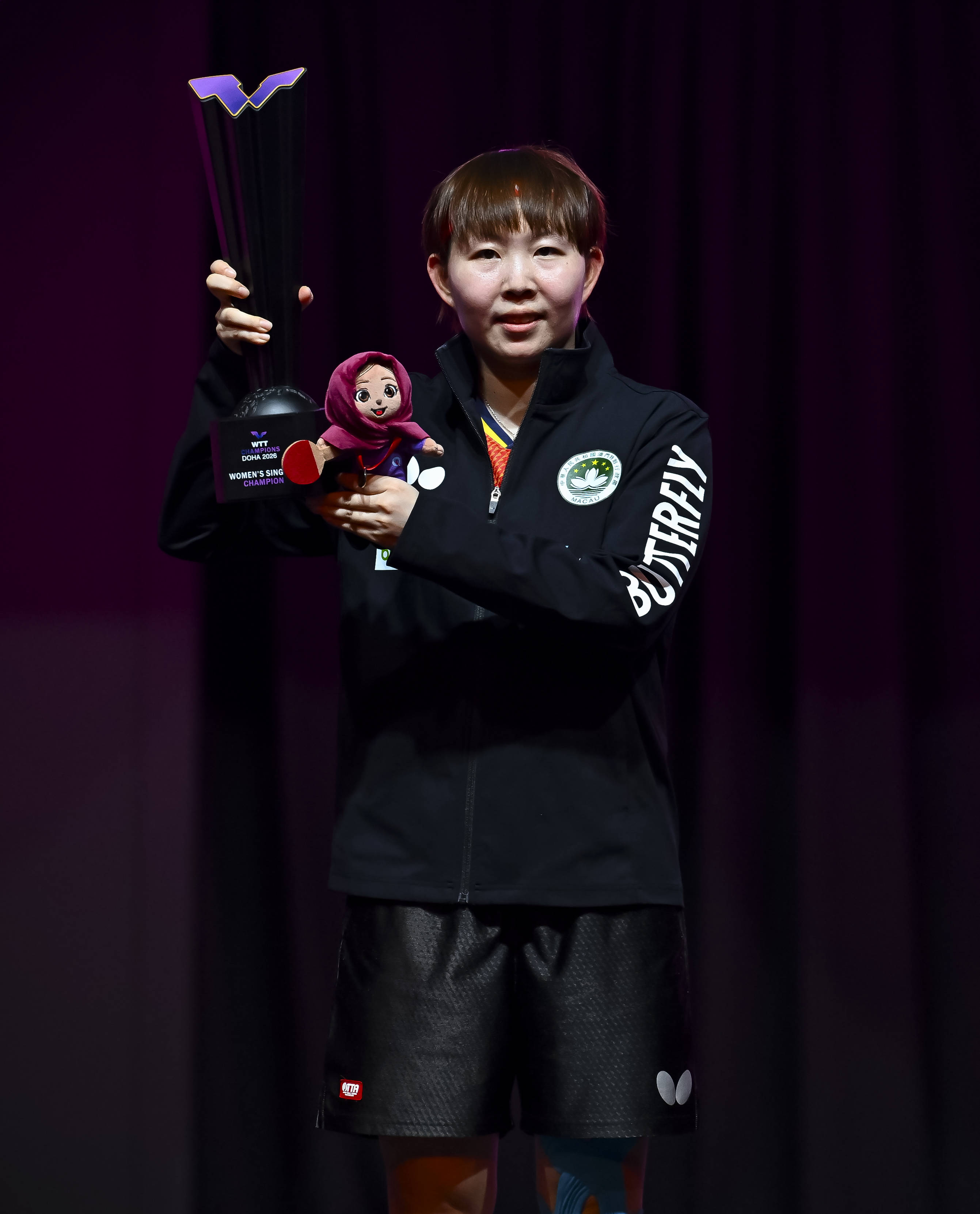 皇冠登2代理_（体育）乒乓球——WTT多哈冠军赛：朱雨玲女单夺冠